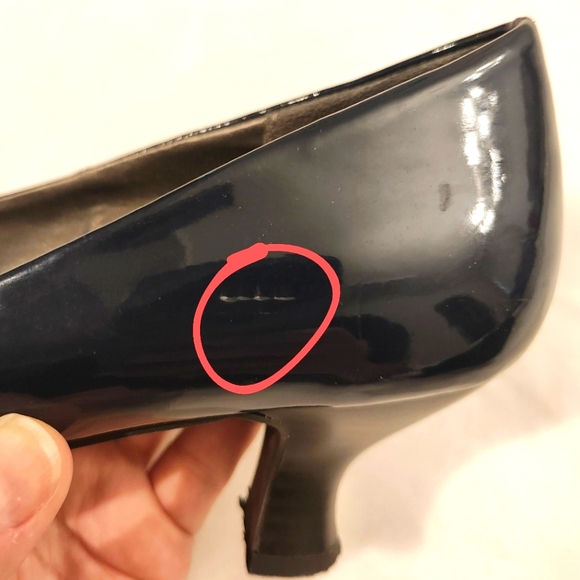 Navy blue kitten heel pumps - Picture 7 of 8